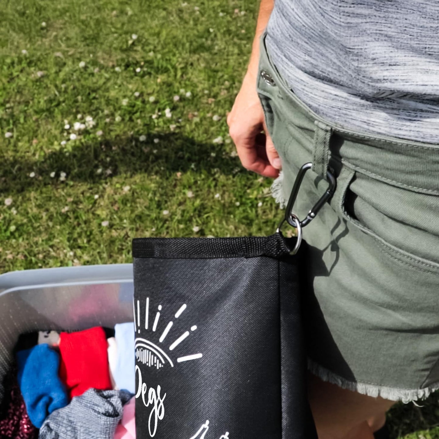 Clothes Peg Bag for Washing Line with Hanger