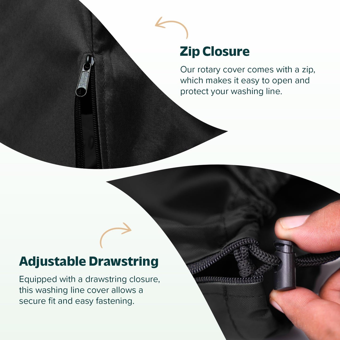 Rotary Washing Line Cover with Zip - 170cm Long