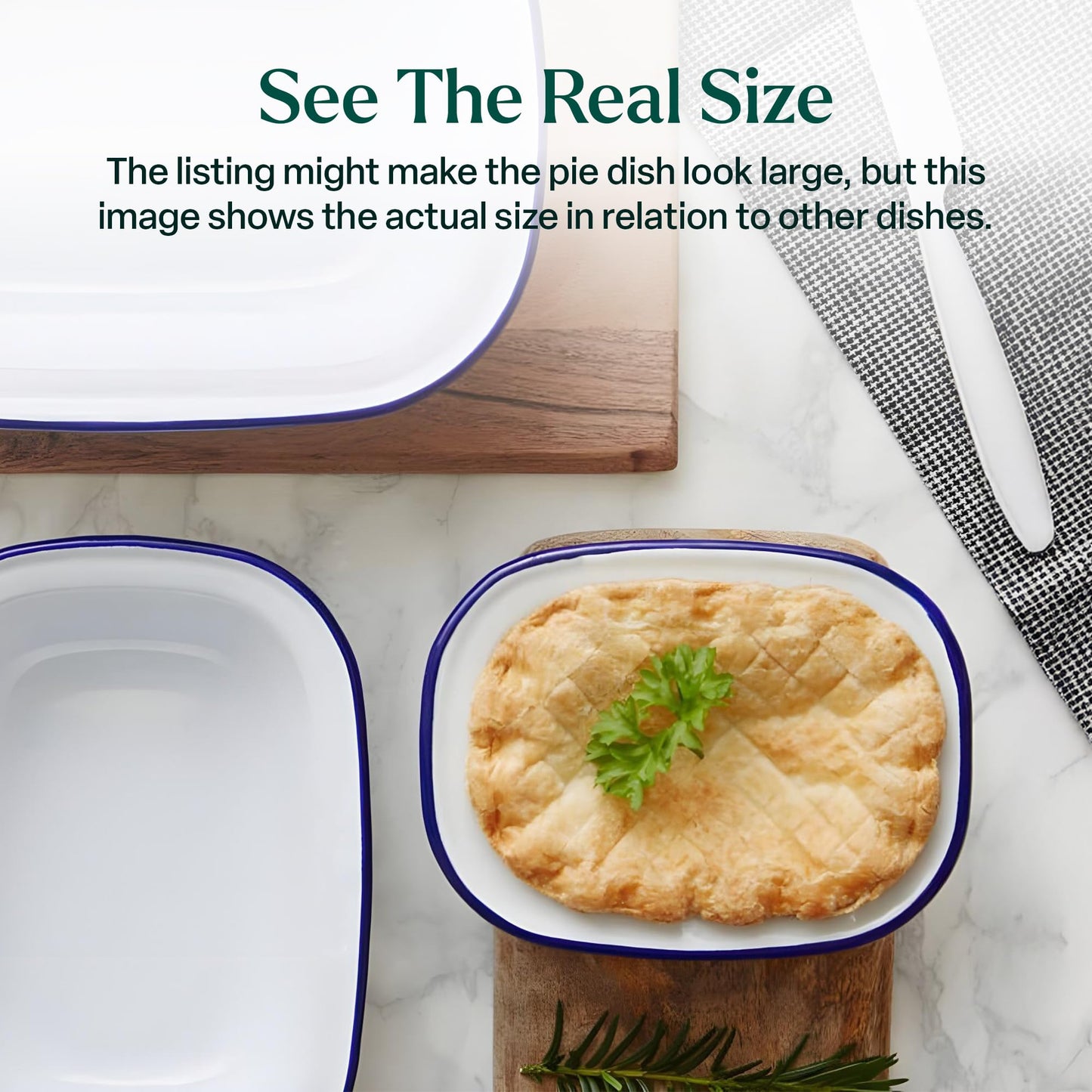 Enamel Pie Dish | Dishwasher Safe (L 20 x W 14.5 x D 4.5 cm)