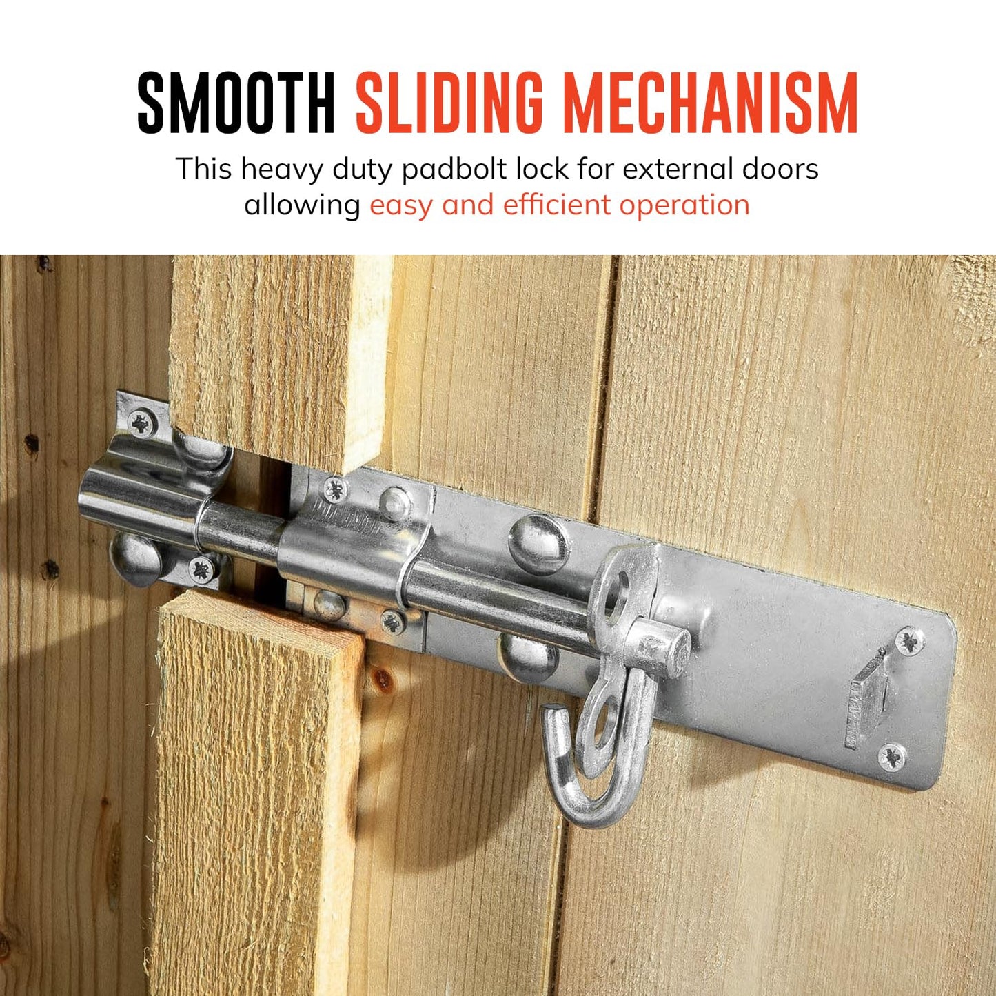 Brenton Bolt Door Lock Sliding - 2 Pack 100mm (4”)