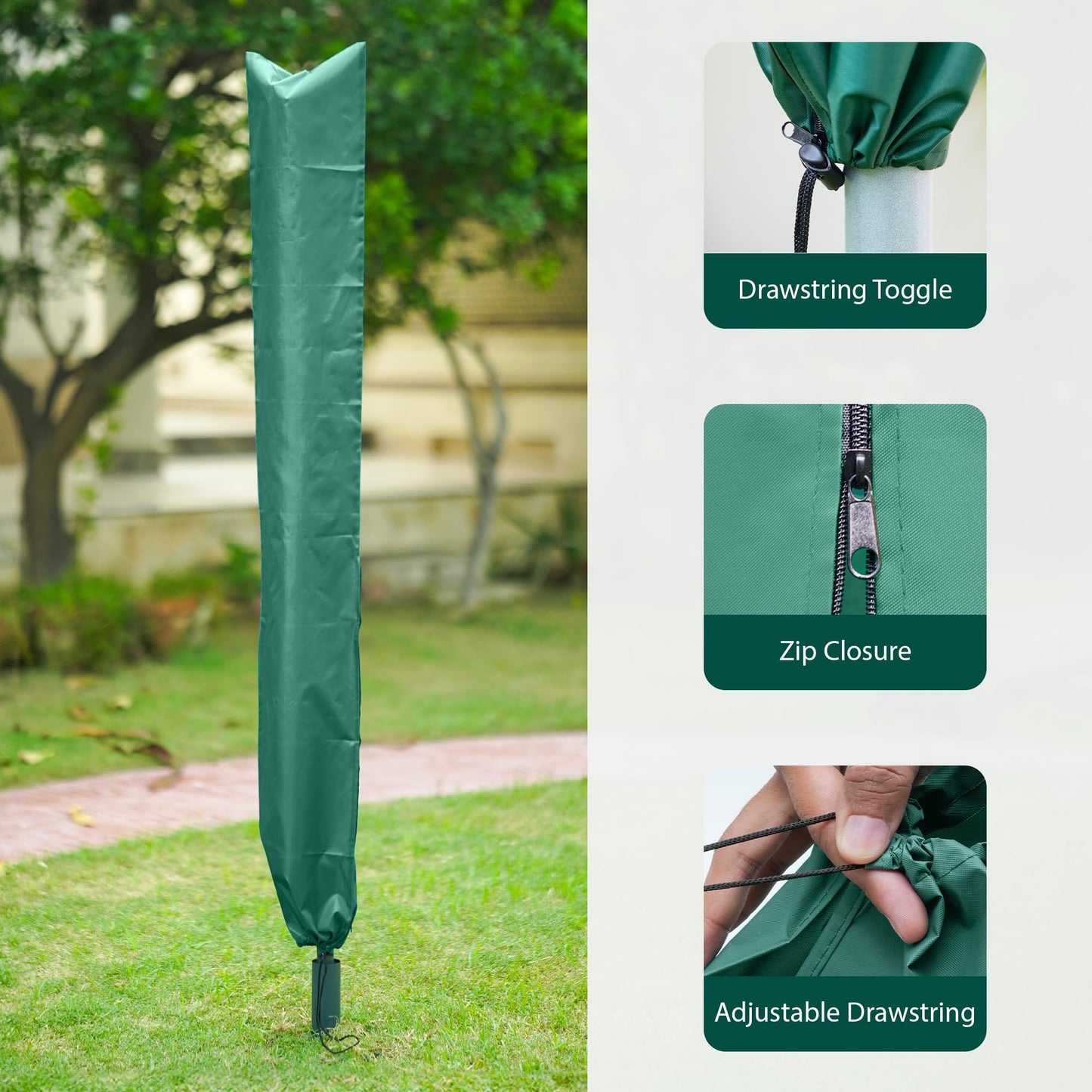 Rotary Washing Line Waterproof Cover with Draw String & Zip 165 cm Long